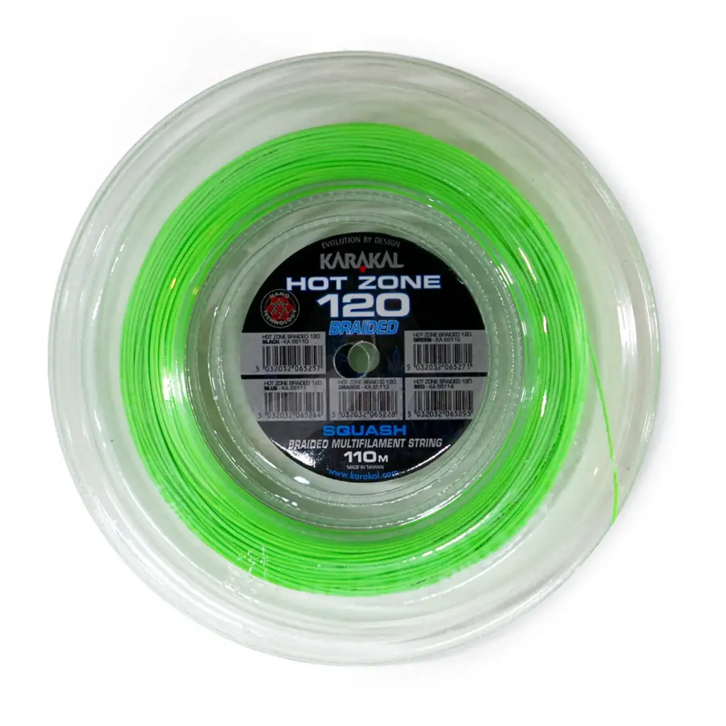 Karakal Hot Zone Braided 120 - Green - 220m Squash String Reel